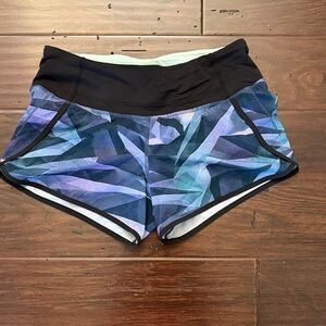lululemon athletica Black and Blue Geometric Shorts